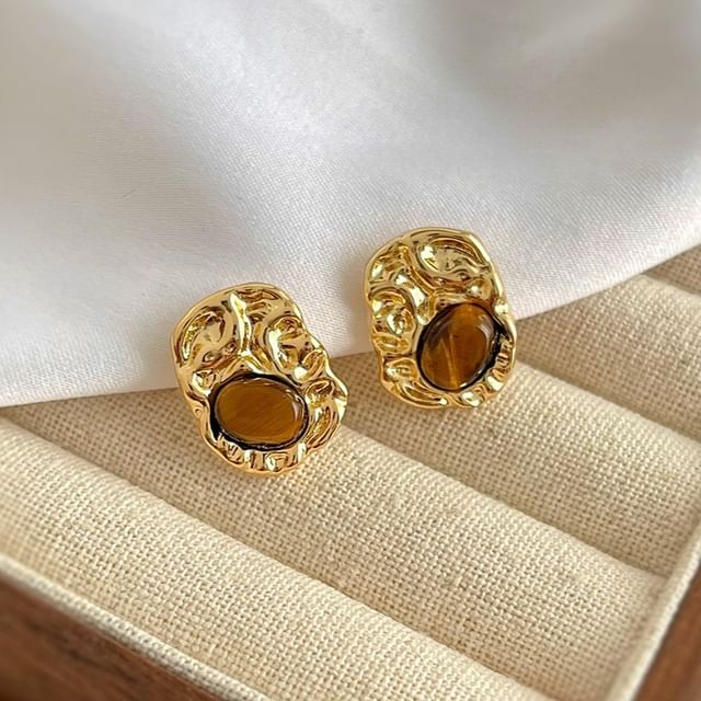 Chimerro-Stone Stud Earring Clip On Earring