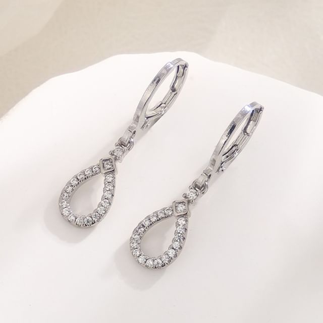 Chimerro-Teardrop Rhinestone Alloy Drop Earring