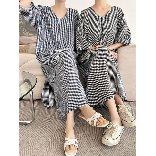 one shoulder dress loose Blue stripes One-shoulder dress S