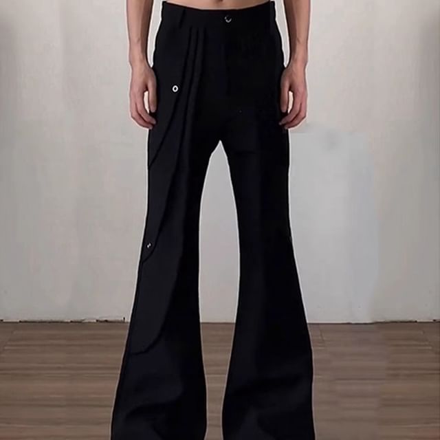 Chuoku-High Waist Flared Cargo Pants