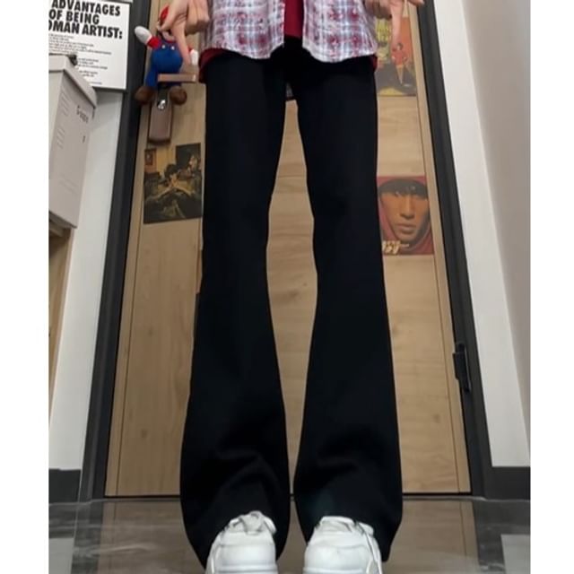 Chuoku-Mid Rise Plain Bootcut Jeans