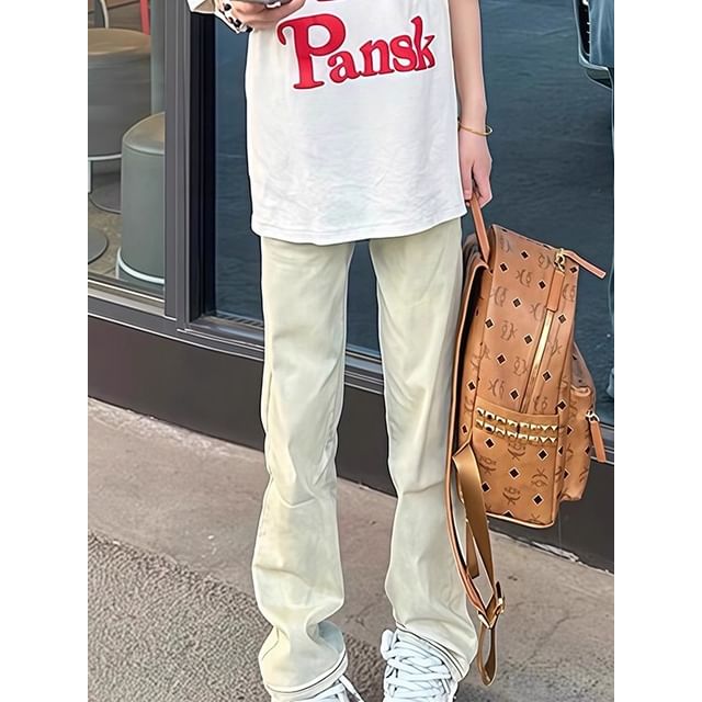 Chuoku-Mid Rise Plain Bootcut Jeans