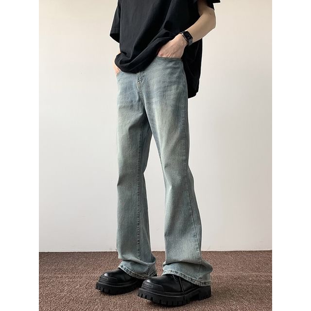 Chuoku-Mid Rise Plain Bootcut Jeans
