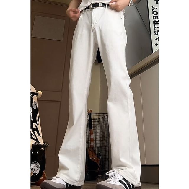 Chuoku-Mid Rise Plain Bootcut Pants