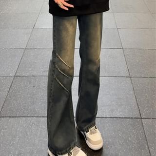 Chuoku-Mid Rise Washed Bootcut Jeans