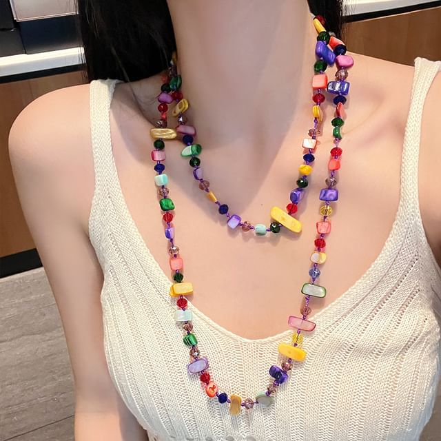 CIMAO-Acrylic Bead Layered Necklace