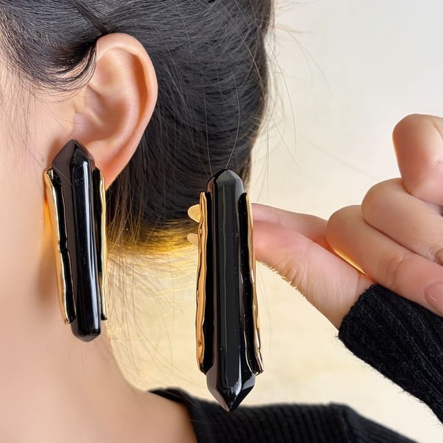 CIMAO-Faux Crystal Statement Ear Stud
