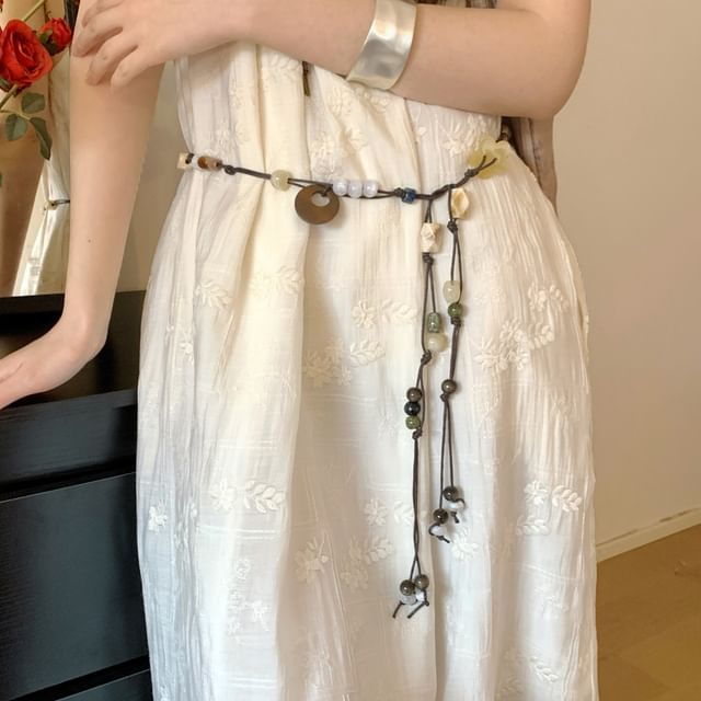 CIMAO-Faux Gemstone String Belt