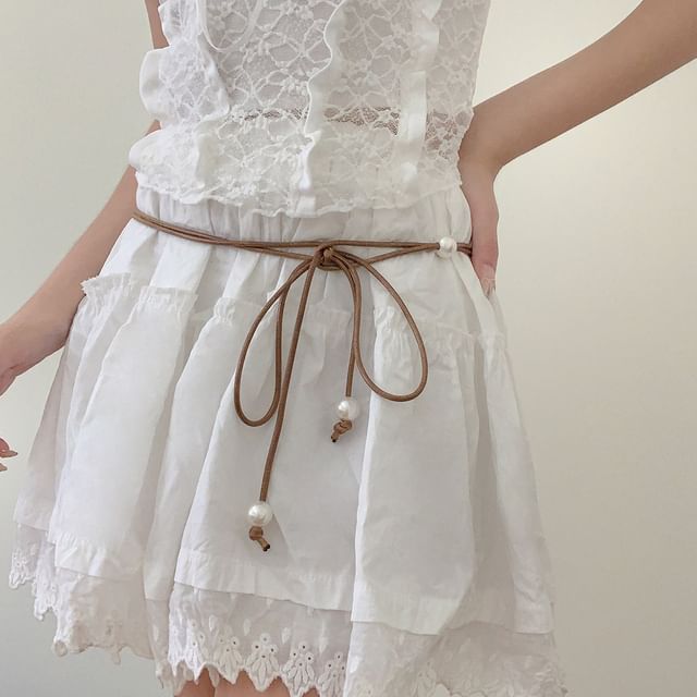 CIMAO-Faux Leather Rope Belt