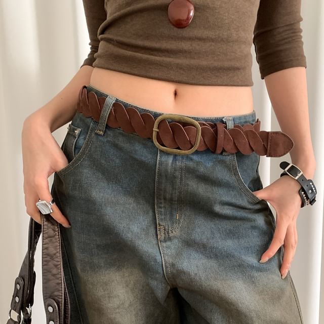 CIMAO-Helical Faux Suede Belt