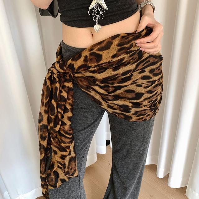 CIMAO-Leopard Print Waist Scarf