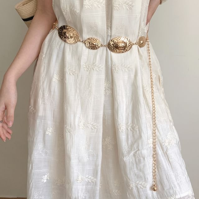CIMAO-Oval Disc Alloy Waist Chain