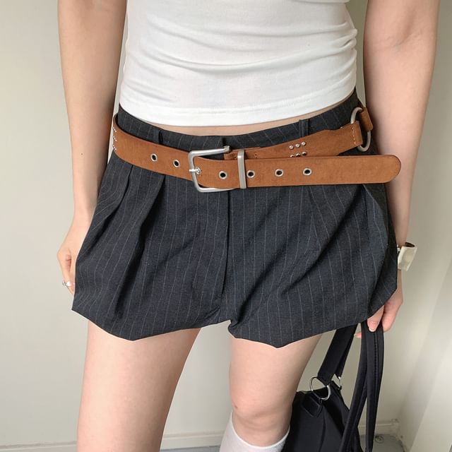 CIMAO-Studded Faux Suede Belt