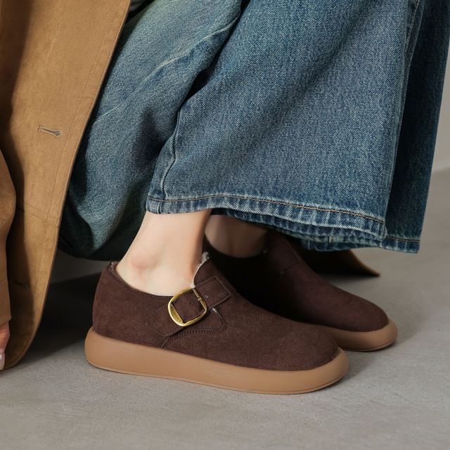 Cinnabelle-Buckled Platform Slip-Ons