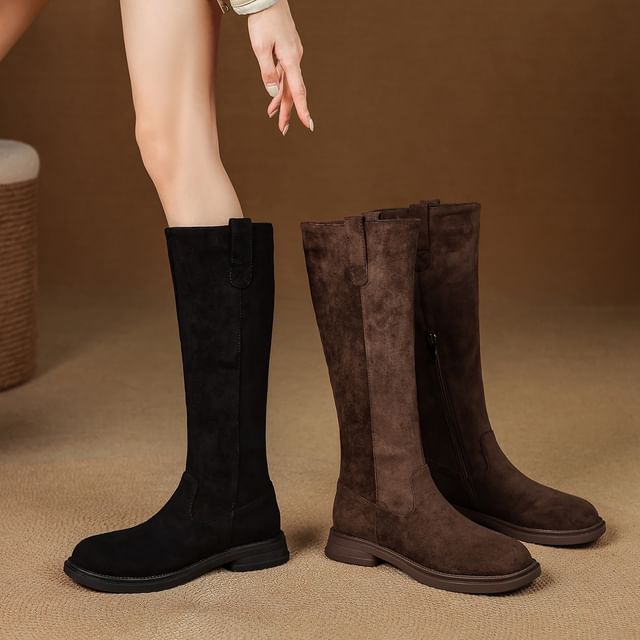 Cinnabelle-Chunky Heel Tall Boots
