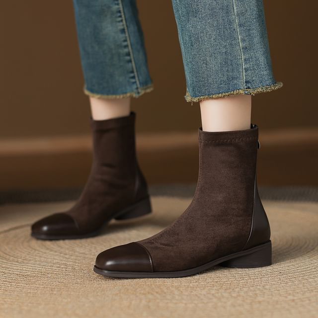 Cinnabelle-Faux Leather Plain Short Boots