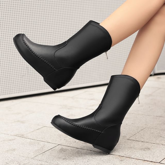 Cinnabelle-Faux Leather Short Boots