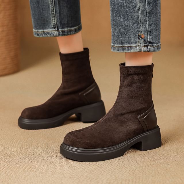Cinnabelle-Faux Leather Short Boots