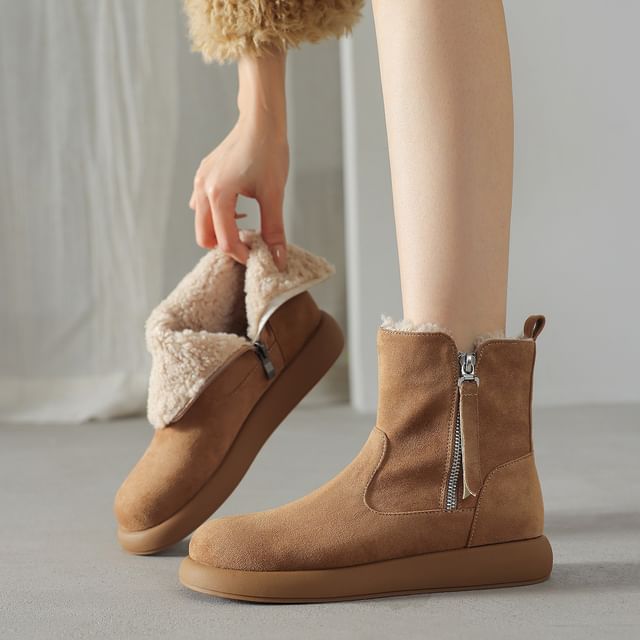 Cinnabelle-Fleece-Lined Platform Short Boots