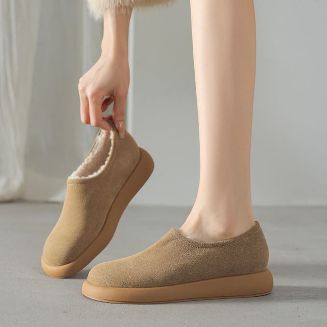 Cinnabelle-Fleece-Lined Platform Slip-Ons