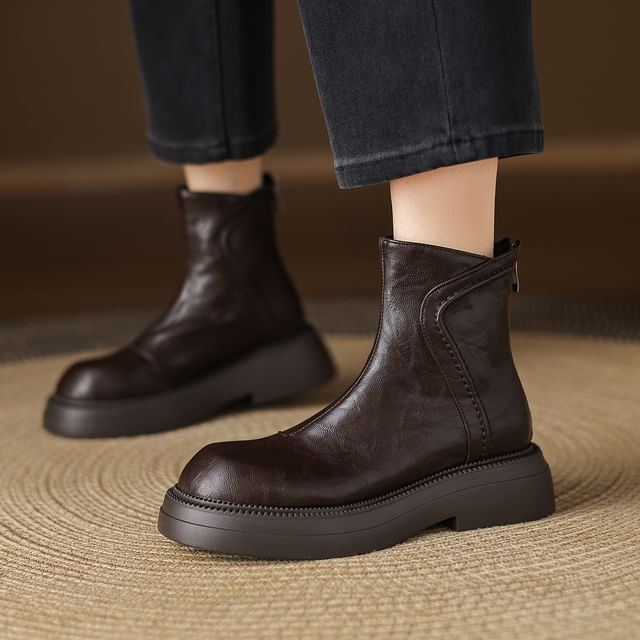 Cinnabelle-Platform Chunky Heel Short Boots