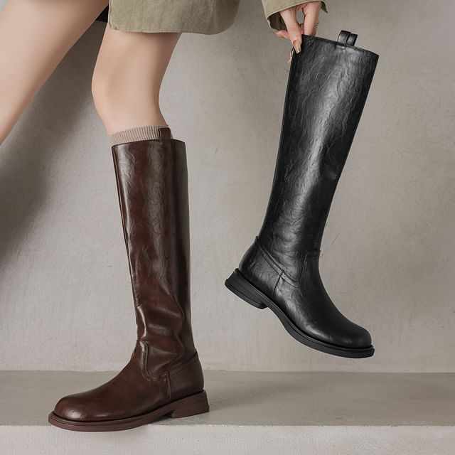 Cinnabelle-Platform Chunky Heel Tall Boots