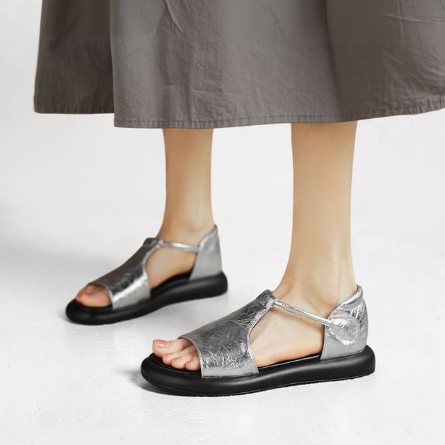 Cinnabelle-Platform Faux Leather Slingback Sandals