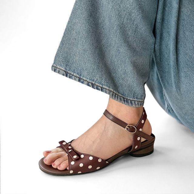 Cinnabelle-Polka Dot Bow Sandals