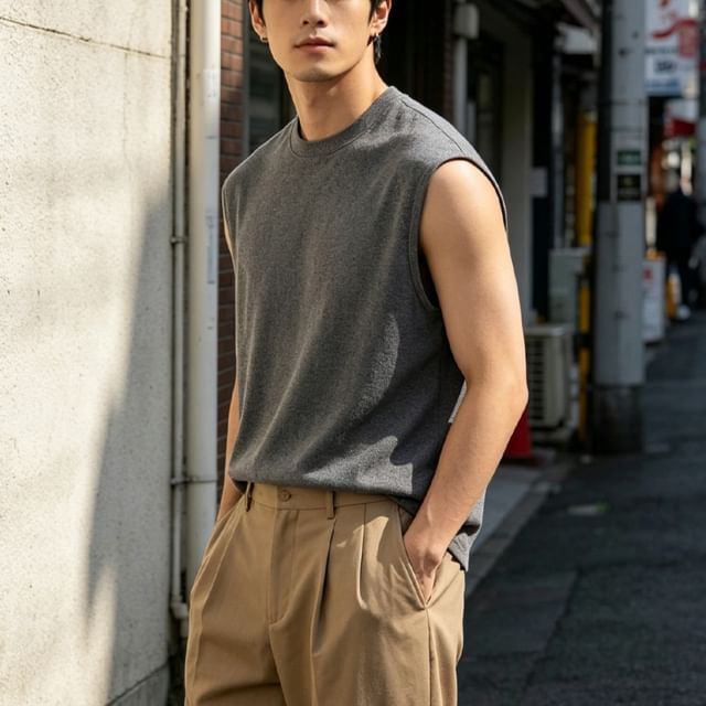 citybae-Basic Sleeveless T-Shirt in 5 Colors