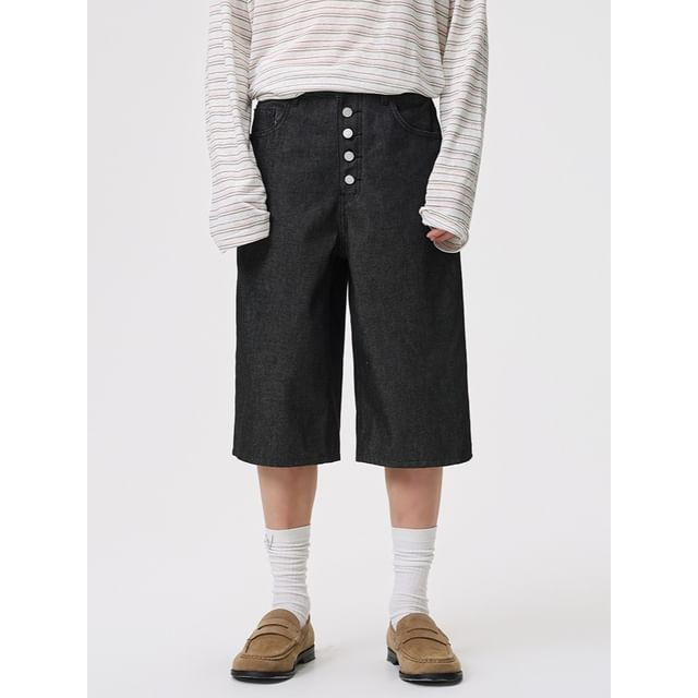 citybae-Button-Front Row-Denim Jorts