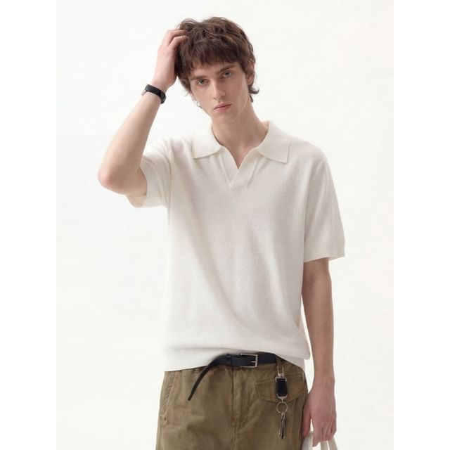 citybae-Collared Short-Sleeve Knit T-Shirt