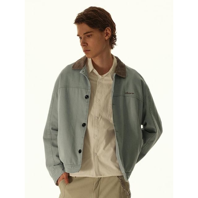 citybae-Colorblock Polo Jacket