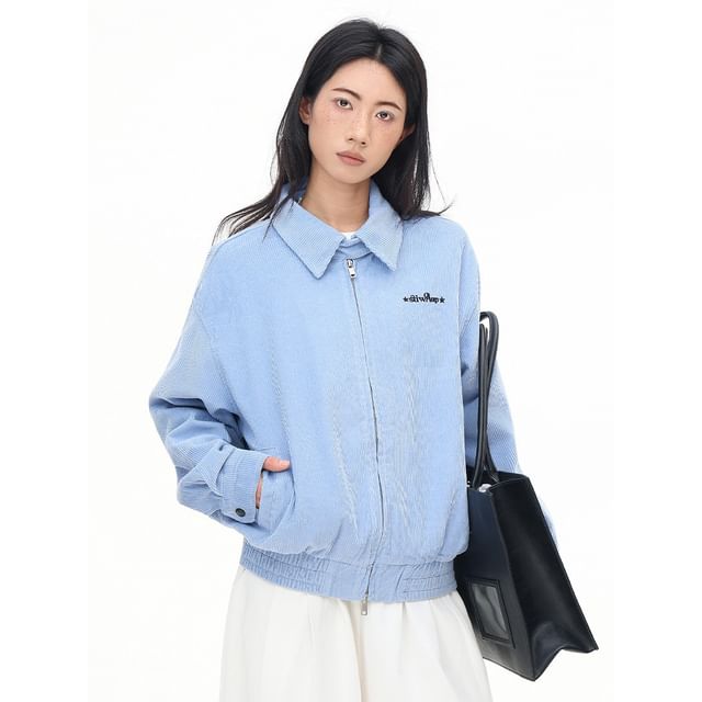 citybae-Corduroy Polo Jacket