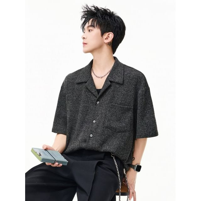citybae-Cuban-Collar Overfit Shirt