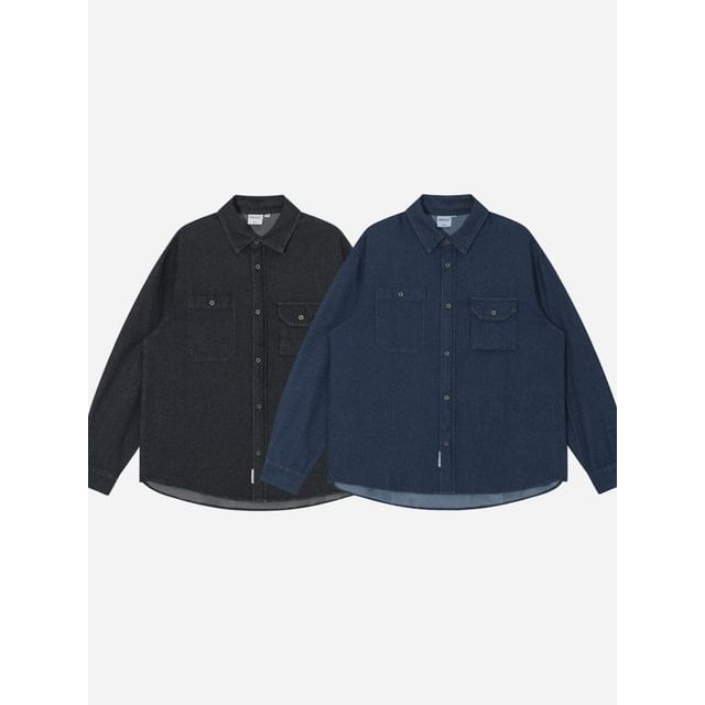 citybae-Denim Woven Shirt