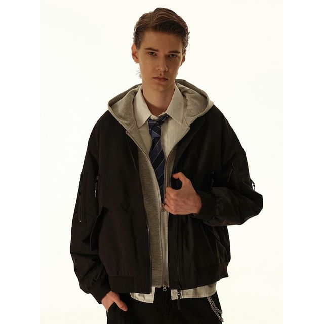citybae-Details False-Zip Bomber Jacket