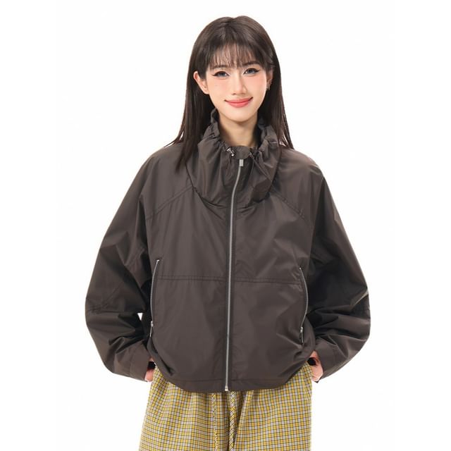 citybae-Details Oversized Crop Jacket