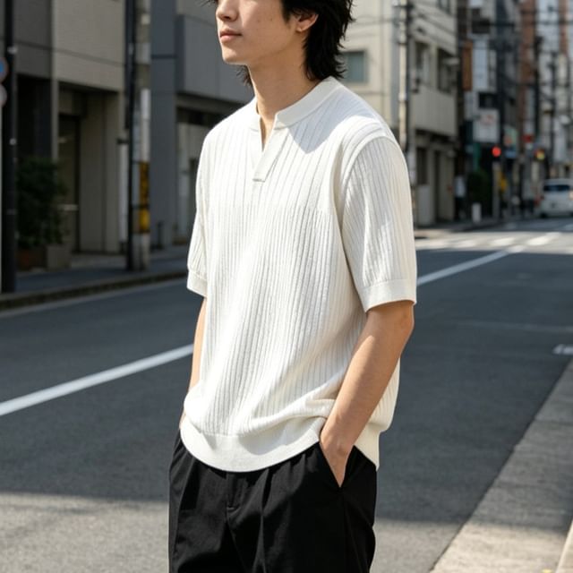 citybae-Details Ribbed Knit T-Shirt
