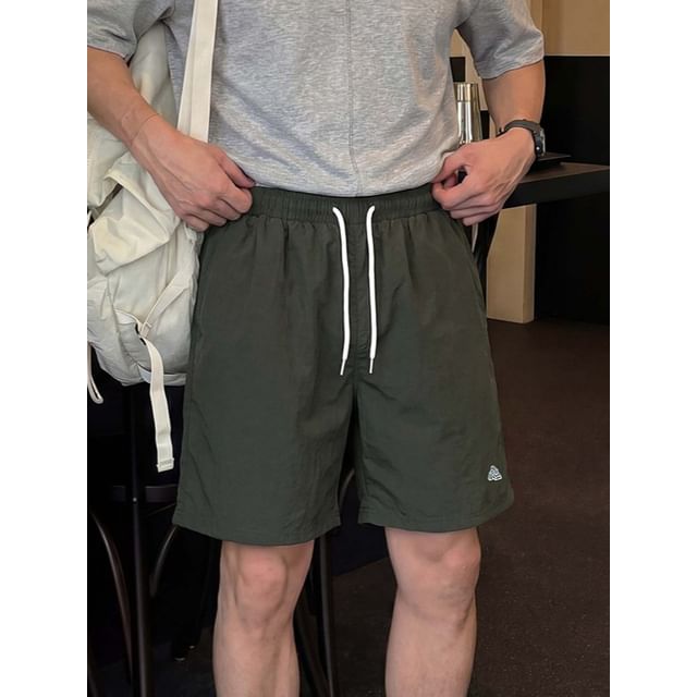 citybae-Drawstring Waist Plain Shorts