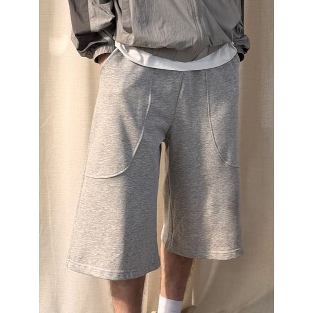 citybae-Drawstring Waist Plain Wide Leg Shorts