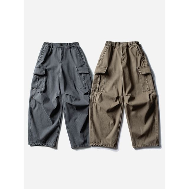 citybae-Fleece-Lined Loose Cargo Pants