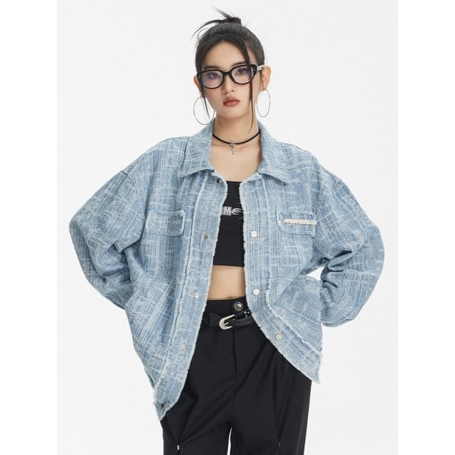 citybae-Frayed Denim Jacket