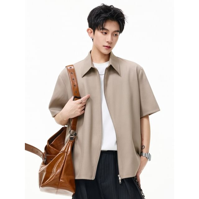 citybae-Irregular S-Zipper Overfit Shirt