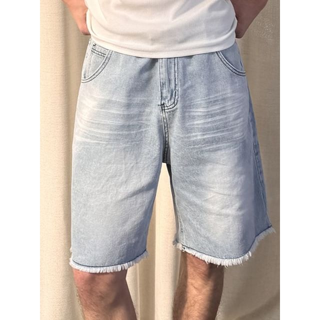 citybae-Mid Rise Washed Denim Shorts