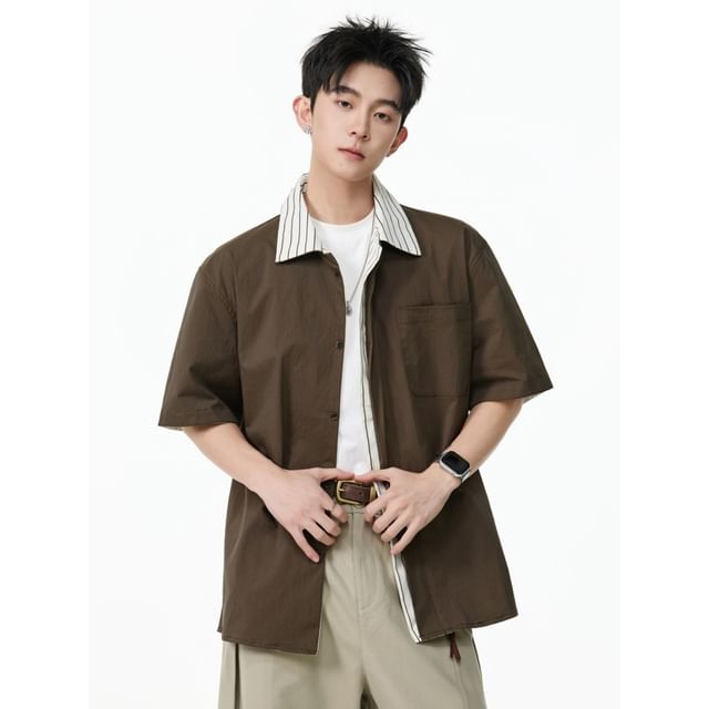 citybae-Mock Two-Piece Loose Shirt