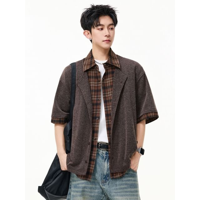 citybae-Mock Two-Piece Loose Shirt