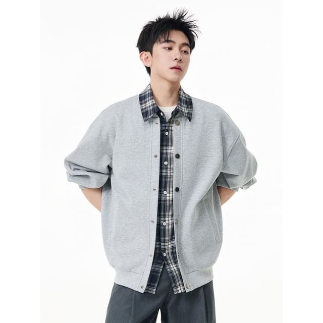 citybae-Mock Two-Piece Shirt Jacket