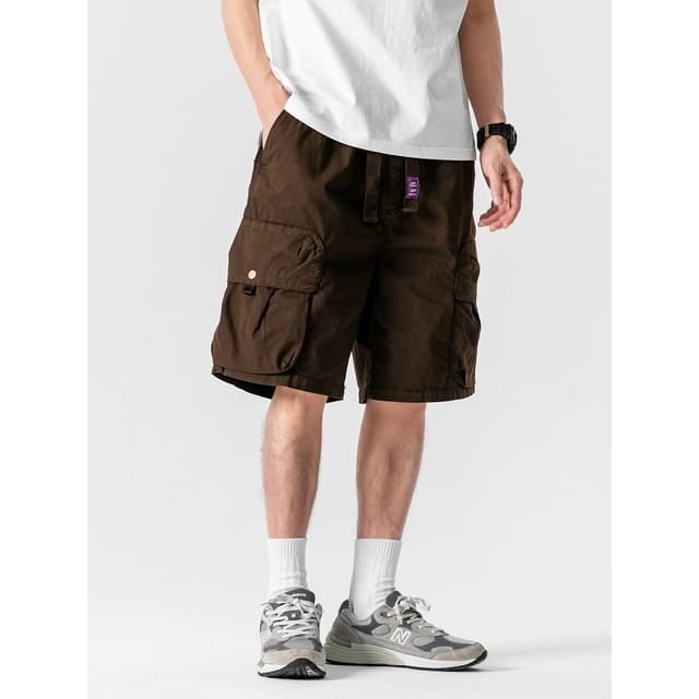 citybae-Nylon Drawstring-Waist Cargo Shorts