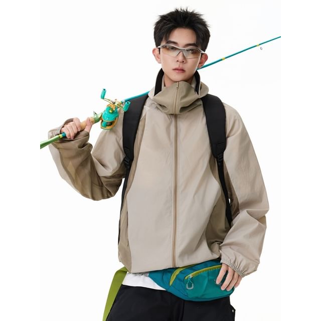 citybae-Outdoor Colorblock Hooded Light Jacket
