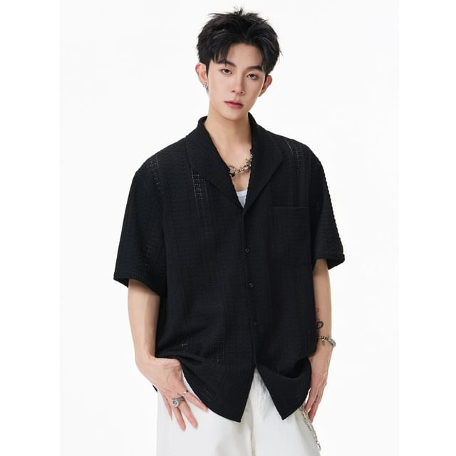 citybae-Oversized Cuban-Collar Knitted Shirt